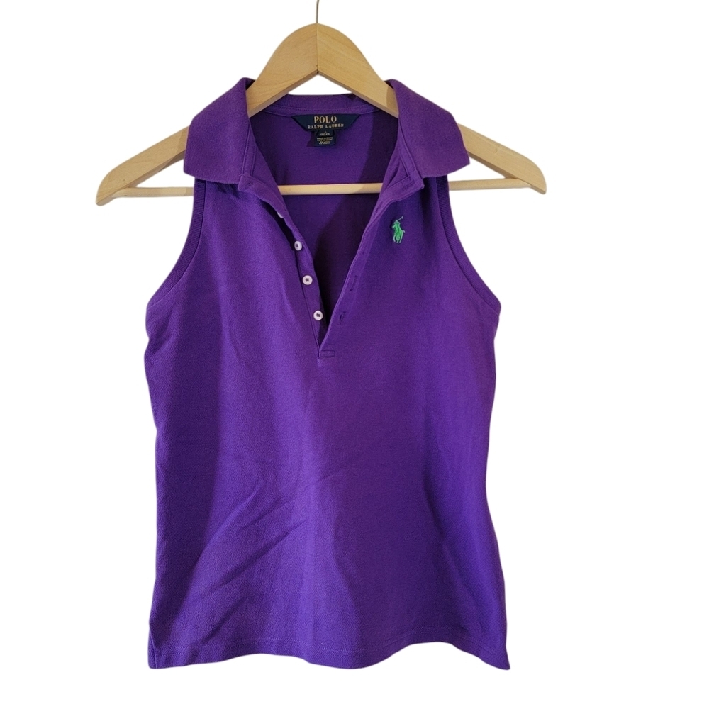 Polo Ralph Lauren Girls Lavender Sleeveless Polo Sz L Golf Athleisure School